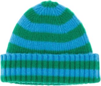 Howlin Accessoires, Heren, Veelkleurig, ONE Size, Wol, Geribbelde Gestreepte Beanie