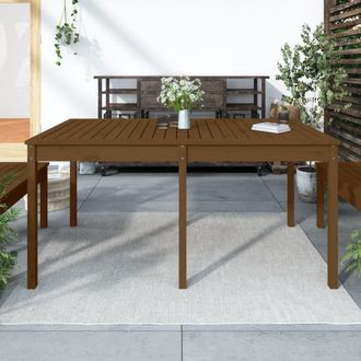 vidaXL Mesa De Jard&iacute;n Madera Maciza Pino Marr&oacute;n Miel 159,5x82,5x76 Cm Vidaxl