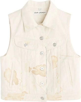 Our Legacy Denim gilet met rits - Beige