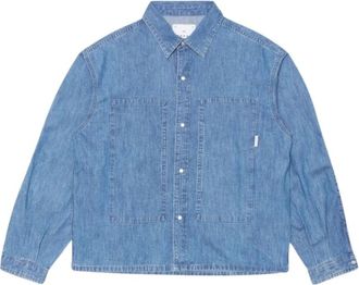 Edwin Workman Shirt LS - Heren - Spijkeroverhemden - Blauw - M - Katoen - Overhemden