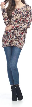 Papillon Floral Oversized Sweatshirt Bottom Sweatshirt In Black/red