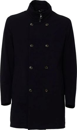 Montecore Double-breasted jas met uitneembare binnenvoering - Heren - Mantels - Blauw - Maat: L Leer