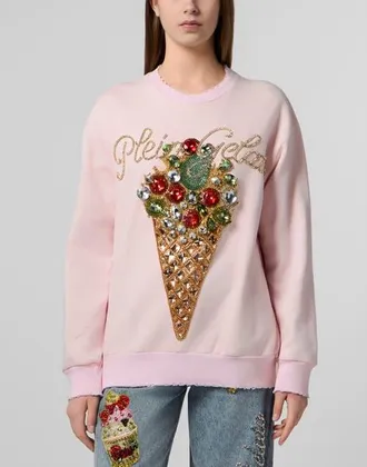 Philipp Plein Washed Sweatshirt Gelato Women in Rose/pink at Nordstrom, Size X-Small