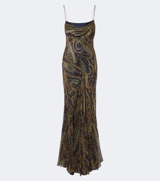 Etro Paisley silk-blend chiffon gown