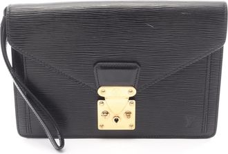 Louis Vuitton Black Noir Epi Leather Clutch Bag (Pre-Owned)
