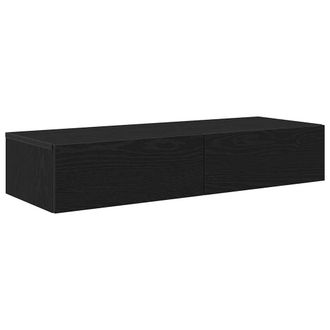 vidaXL Estante De Pared Con Cajones De Madera Contrachapada Negro Vidaxl