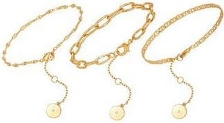 Vince Camuto Set of 3 Chain Bracelets in Gold Tone at Nordstrom Rack