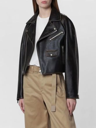 Halfboy belted coat zipper pockets notched lapels