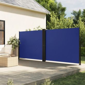 Berkfield Home Retractable Side Awning Blue 180x1200 cm