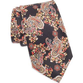 Robert Graham Paisley Floral Silk Tie in Black at Nordstrom Rack