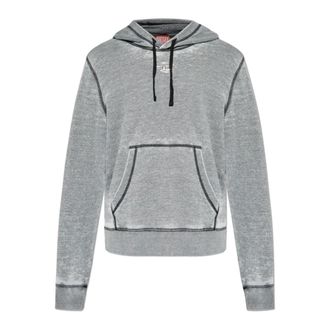 Diesel Hoodies, male, Gray, Size: 2XL S-Ginn-Hood Sweatshirt