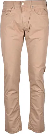 Replay Beige Straight-Leg Trousers With Mid-Rise Waist And Versatile Fit