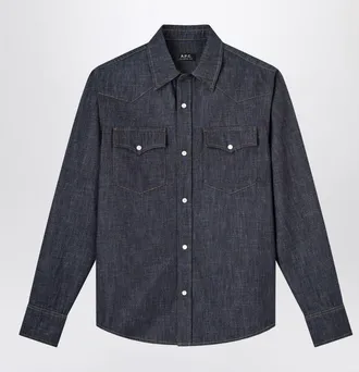 A.P.C. Indigo blue denim Western shirt