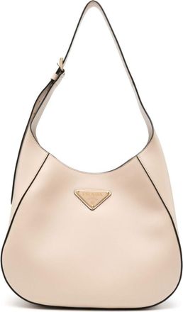 Prada Beige Triangle-logo Leather Shoulder Bag