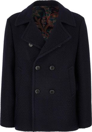 Etro Cappotti Blazer - Heren - Blazers - Blauw - XL - Wol - Jassen