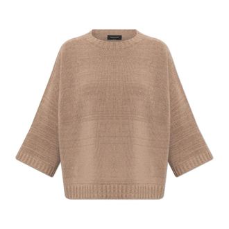 Fabiana Filippi Round-neck Knitwear, female, Beige, M, Jumper with lurex thread