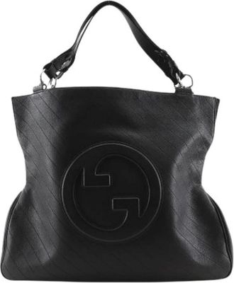 Gucci Pre-owned Shoulder Bags, female, Black, Size: ONE SIZE Pre-owned Vintage Leather Tote