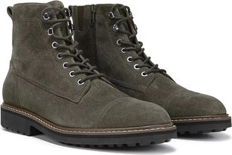 Vionic Mens Vionic Livermore Boots Dark Khaki Suede Arch Support Ankle HAWK1532