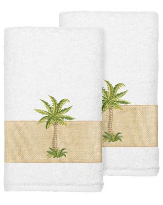 Linum Home Textiles Turkish Cotton Colton 2Pc Embellished Hand Towel Set