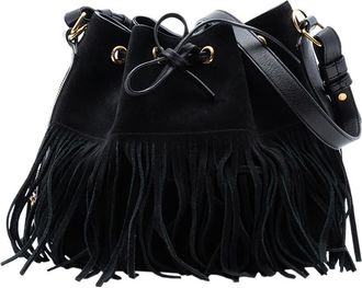 Saint Laurent Pre-owned Saint Laurent Small Suede Emmanuelle Fringe Bucket Bag Ladies VLR381762A.0115