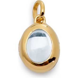 Monica Vinader Birthstone Locket Pendant in 18Ct Gold /Rock Crystal at Nordstrom