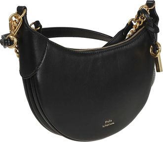 Polo Ralph Lauren Tassen, Dames, Zwart, ONE Size, Suède, Zwarte Crossbodytas Stijlvolle Saddlebag