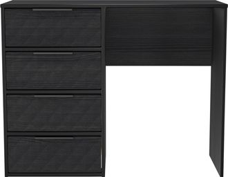 Lewis's Harlequin 4 Drawer Vanity in Black Ash - Ready Assembled - Lewiss Home | TJ Hughes