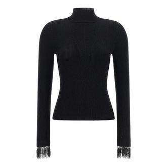 Twinset Mock-knit Top - Dames - Truien - Zwart - Maat: S Viscose