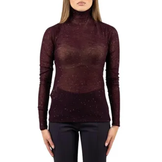 Pinko Pinko, Truien & Vesten, Dames, Paars, S, Wol, Moss Turtleneck