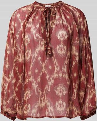 BA&SH Relaxed Fit Bluse mit Schl&uuml;sselloch-Ausschnitt Modell MENAELLE in Bordeaux, Gr&ouml;&szlig;e 32