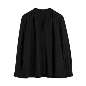 Joseph Overhemden, Dames, Zwart, M, Wol, Silk Crepe de Chine Blondel Blouse