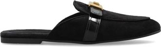 Dolce & Gabbana Schoenen, Dames, Zwart, 40 EU, Su&egrave;de, Su&egrave;de Instappers met Logo