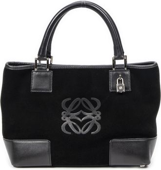 Loewe Pre-owned Womens Small Anagram Open Tote Shoulder Bag - Black - One Size