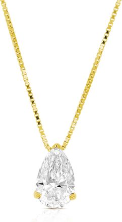 Vir Jewels 1 cttw Pear Lab Grown Diamond Solitaire Pendant Necklace in 14K Gold with Chain For Women