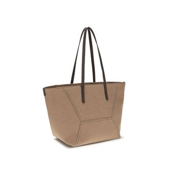 Brunello Cucinelli Womens Beige Cotton Shoulder Bag