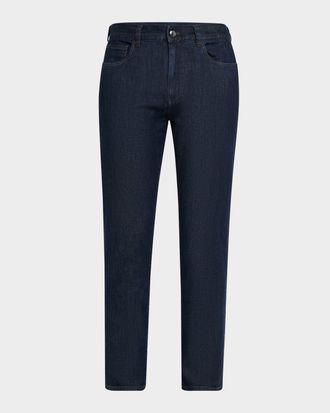 Canali Men & apos;s Dark-Wash Soft Touch Denim Jeans