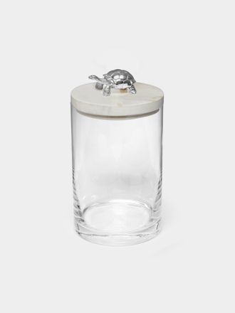 Objet Luxe Turtle Silver-Plated, Shell and Glass Jar