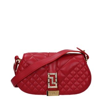 Versace Damens Rote Leder-Umh&auml;ngetasche