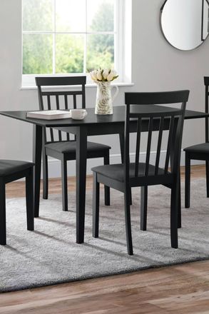 Julian Bowen Rufford Square to Rectangular Extending 4 Seater Dining Table in Black