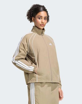 adidas Iconic - Top sportivo kaki six con 3 strisce-Verde