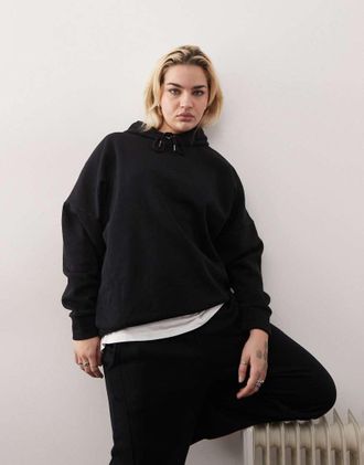Noisy May loose fit hoodie in black