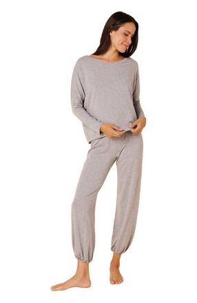 The Cats Pajamas Pima Knit Holiday Pullover Set in Classic Heather Grey at Nordstrom, Size Xx-Large