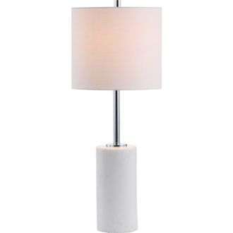 Jonathan Y Designs Aksel 25.5 Marble LED Table Lamp, White/Chrome in White Marble/chrome at Nordstrom