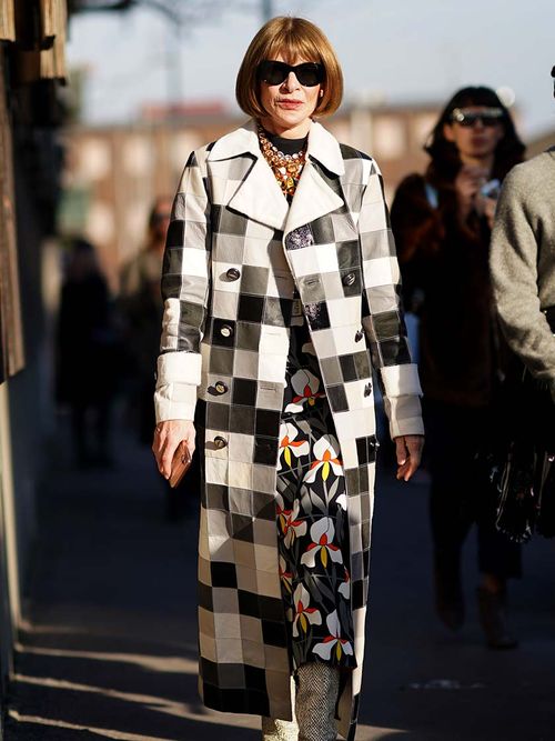 anna wintour checkerboard print trend