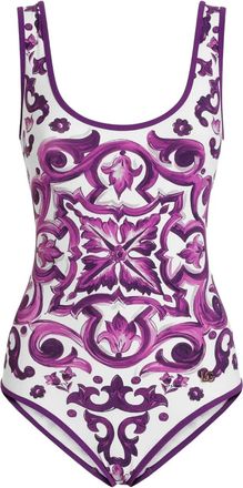 Dolce & Gabbana Costume Da Bagno Con Stampa Maiolica-Donna