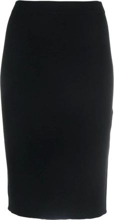 Saint Laurent Rokken, Dames, Zwart, M, Wol, Fijngebreide Kokerrok