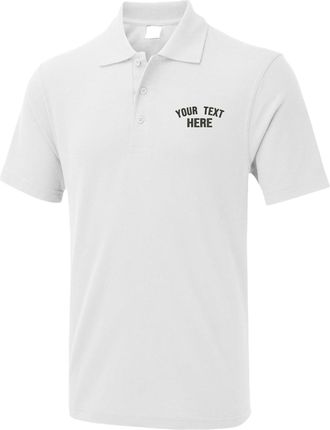 Generic Personalised Embroidered Unisex Workwear Polo T Shirt, Free Left Chest Text Polo T Shirt, Personalized Custom Text Polo T Shirt, 50% Polyster and 50% 