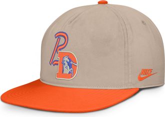 Nike Denver Broncos Rewind Pro Nike Mens NFL Adjustable Hat in Brown | NF570J318WV-SF5