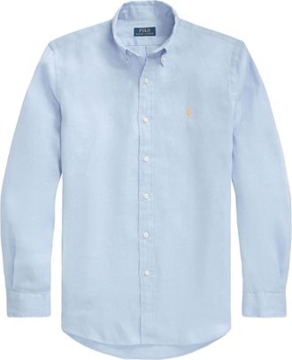 Polo Ralph Lauren Polo Pony linen shirt - men - Linen/Flax - S - Blue