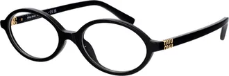 Miu Miu 0MU Black Acetate Oval Eyeglasses - Black